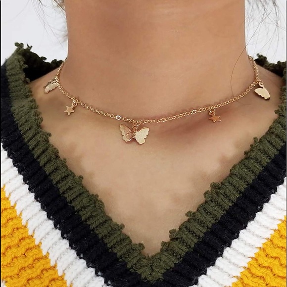 Brandy Melville Jewelry - New gold butterfly choker necklace